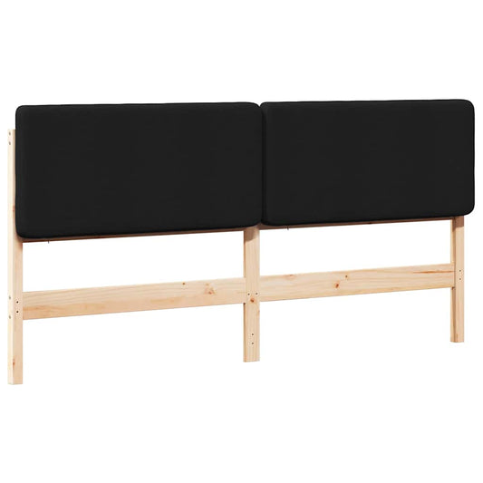 vidaXL Ταπετσαρισμένο κεφαλάρι με κεφαλάρι Καφέ και Μαύρο 200 cm