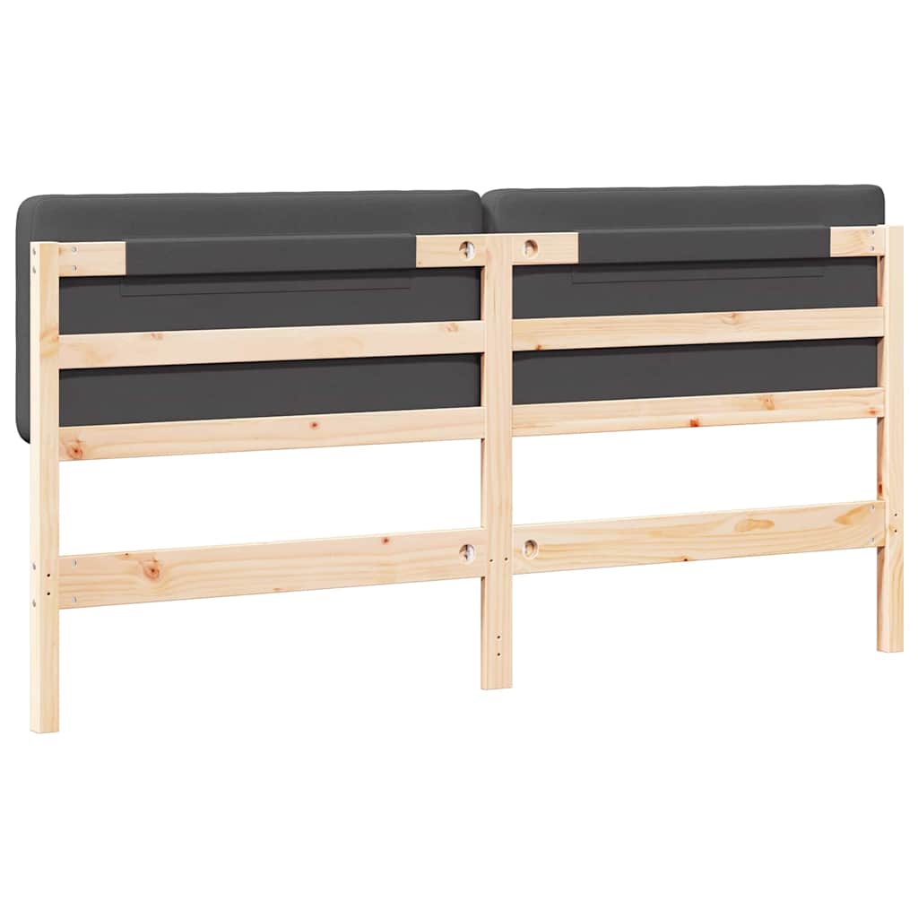 vidaXL Ταπετσαρισμένο κεφαλάρι με κεφαλάρι Καφέ και Σκούρο Γκρι 180 cm