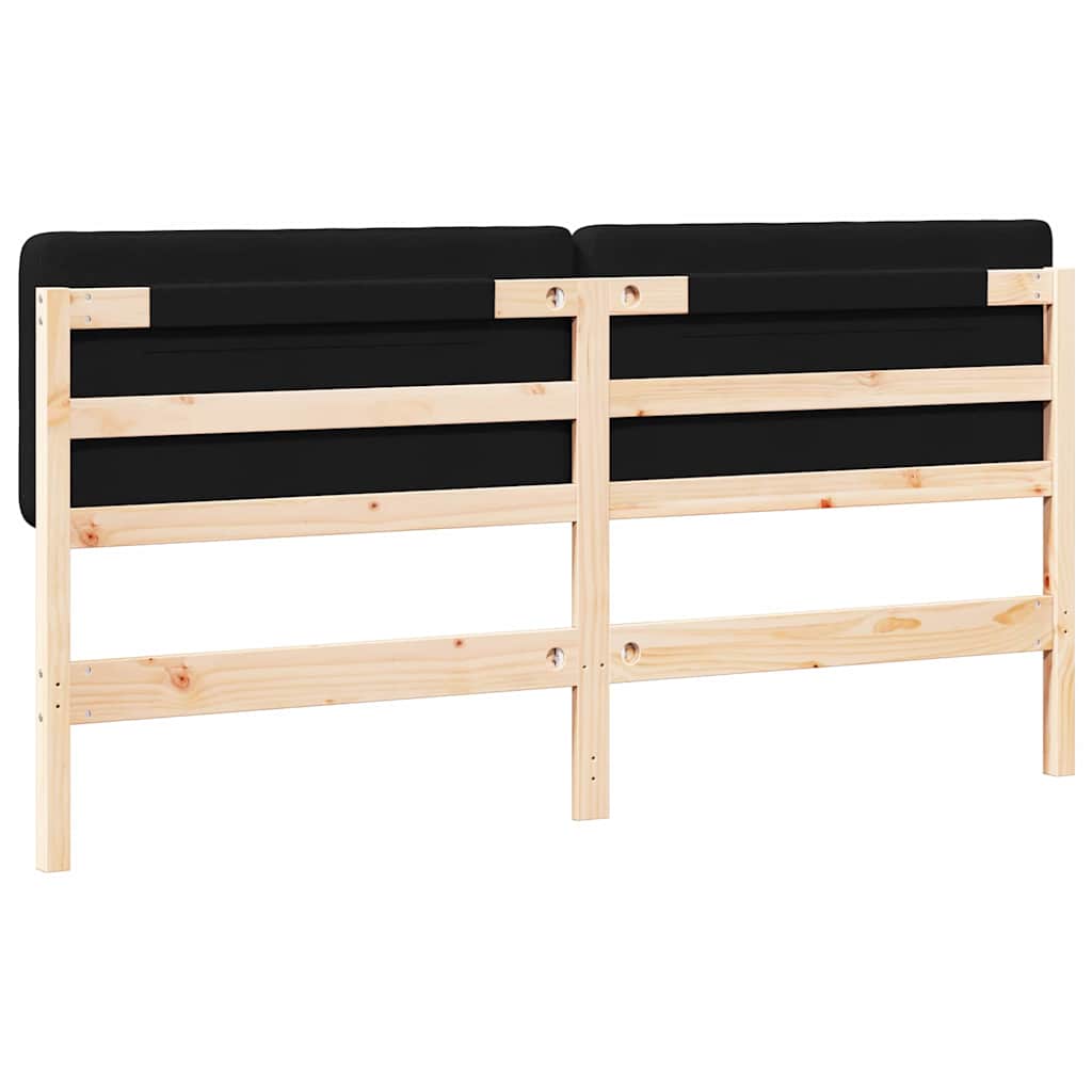 vidaXL Ταπετσαρισμένο κεφαλάρι με κεφαλάρι Καφέ και Μαύρο 180 cm