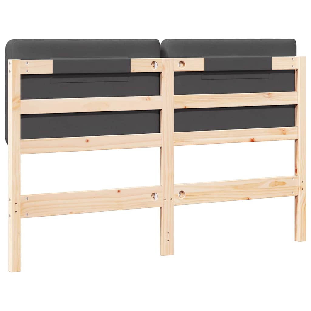 vidaXL Ταπετσαρισμένο κεφαλάρι με κεφαλάρι Καφέ και Σκούρο Γκρι 160 cm