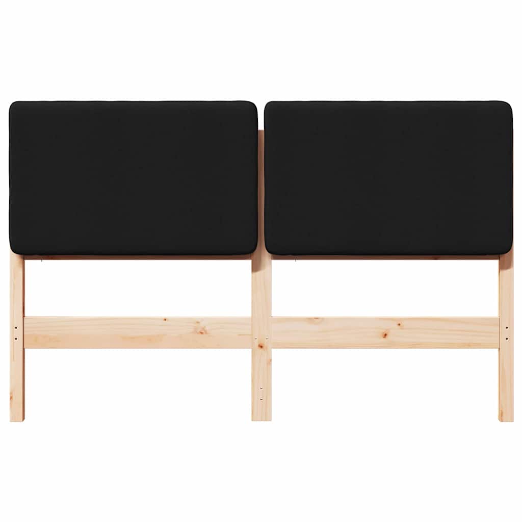 vidaXL Ταπετσαρισμένο κεφαλάρι με κεφαλάρι Καφέ και Μαύρο 160 cm