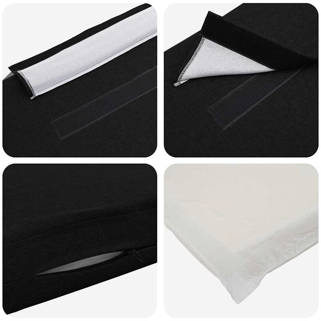 vidaXL Ταπετσαρισμένο κεφαλάρι με κεφαλάρι Καφέ και Μαύρο 135 cm