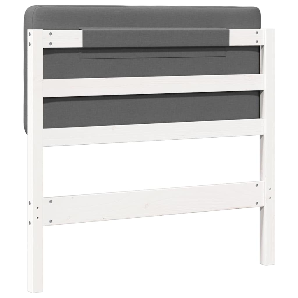 vidaXL Ταπετσαρισμένο κεφαλάρι Λευκό και Ανοιχτό Γκρι 75 cm