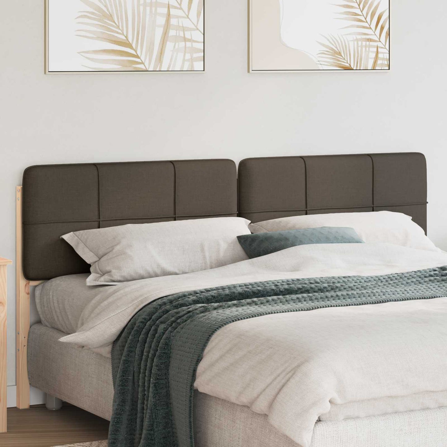 vidaXL Ταπετσαρισμένο κεφαλάρι με κεφαλάρι Καφέ και Ταπεί 200 cm