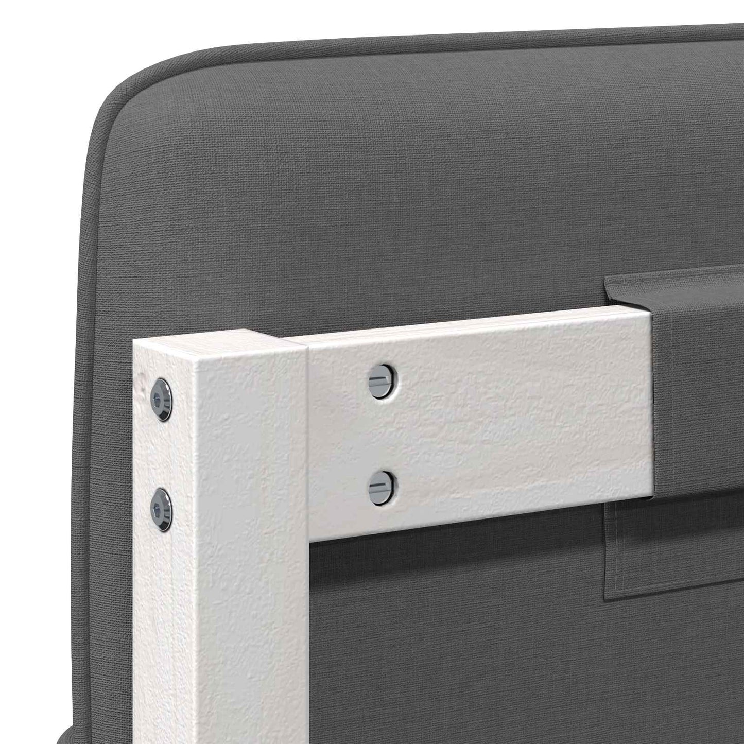 vidaXL Ταπετσαρισμένο κεφαλάρι Λευκό και Ανοιχτό Γκρι 200 cm