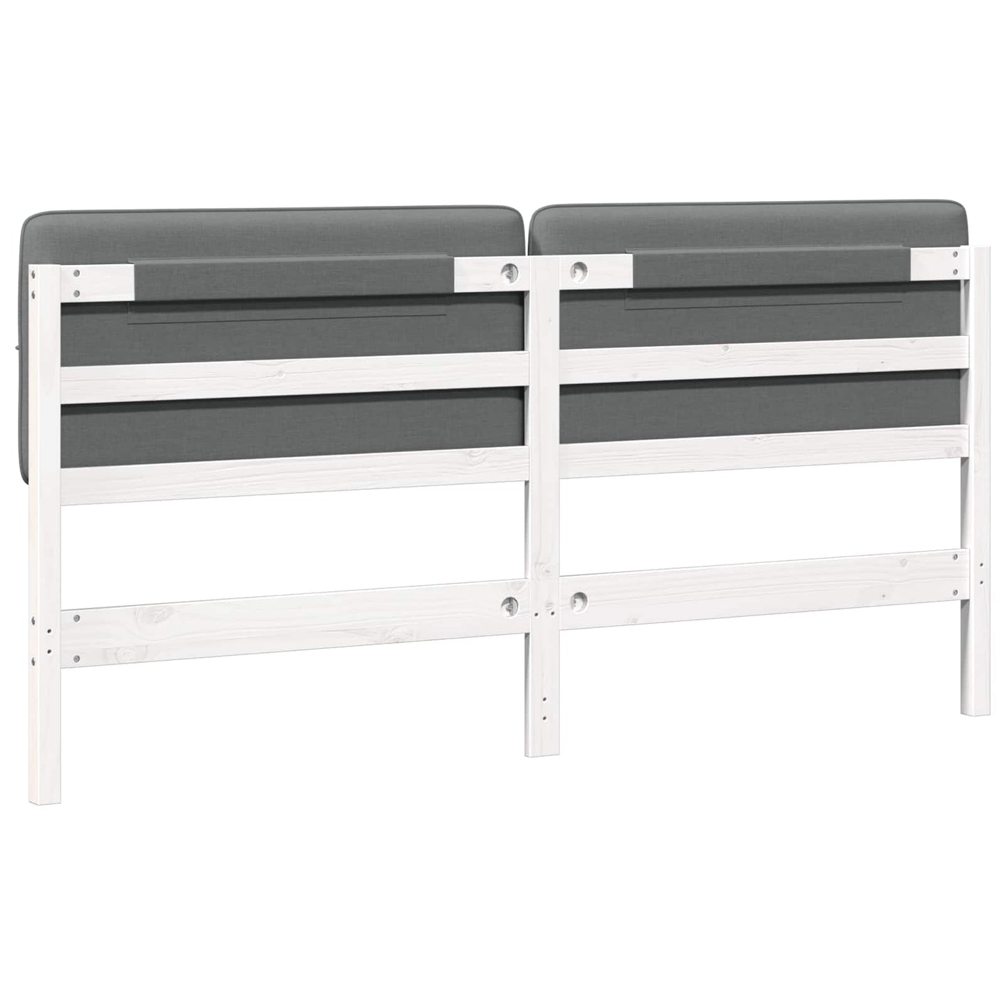 vidaXL Ταπετσαρισμένο κεφαλάρι Λευκό και Ανοιχτό Γκρι 180 cm