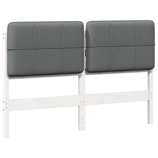 vidaXL Ταπετσαρισμένο κεφαλάρι Λευκό και Ανοιχτό Γκρι 160 cm