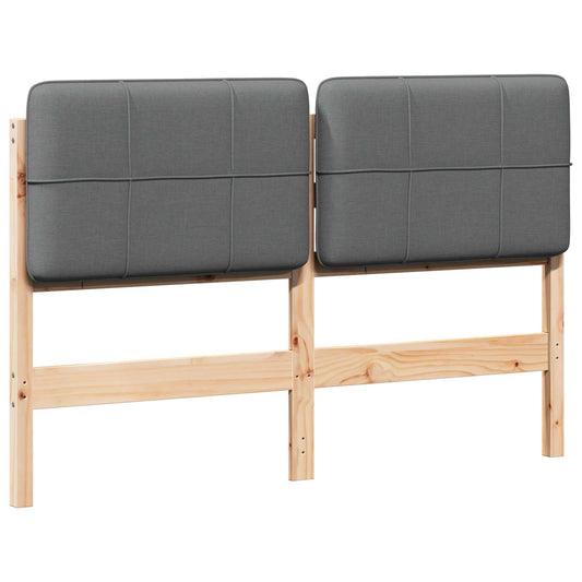 vidaXL Ταπετσαρισμένο κεφαλάρι Καφέ και Ανοιχτό Γκρι 140 cm