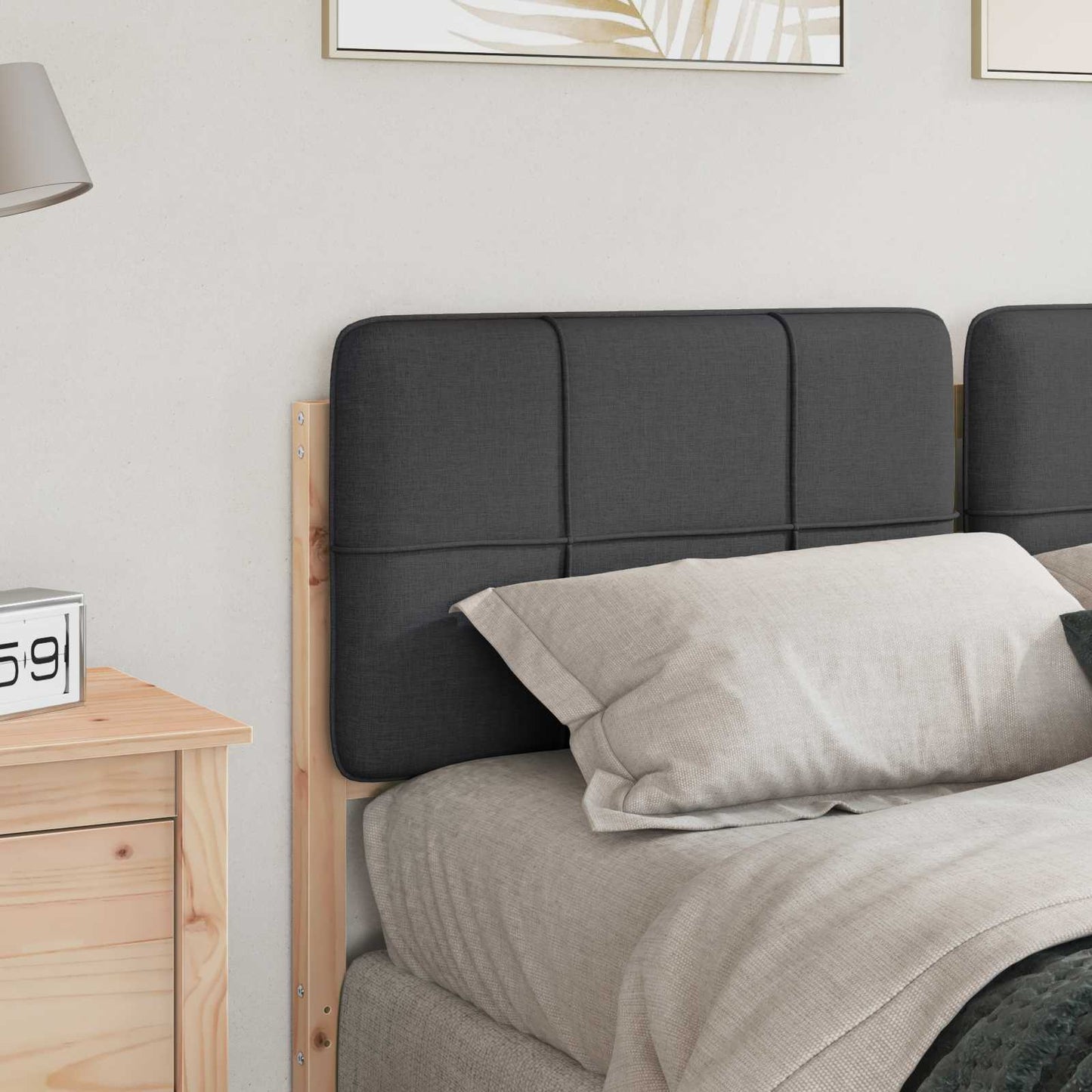 vidaXL Ταπετσαρισμένο κεφαλάρι με κεφαλάρι Καφέ και Σκούρο Γκρι 135 cm