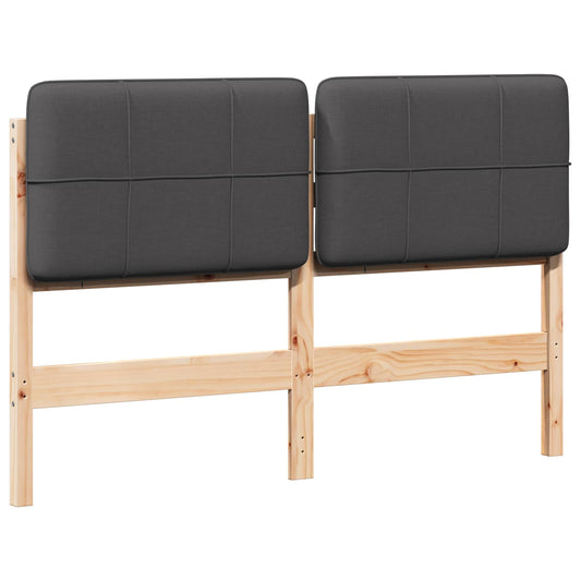 vidaXL Ταπετσαρισμένο κεφαλάρι με κεφαλάρι Καφέ και Σκούρο Γκρι 135 cm