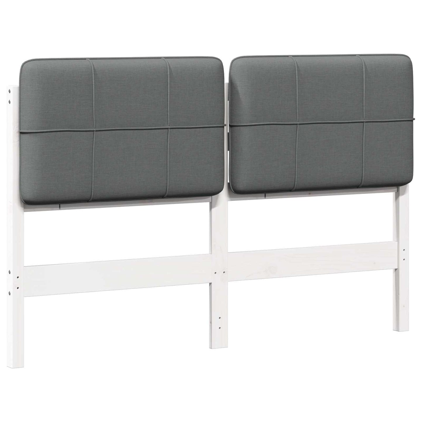 vidaXL Ταπετσαρισμένο κεφαλάρι Λευκό και Ανοιχτό Γκρι 135 cm