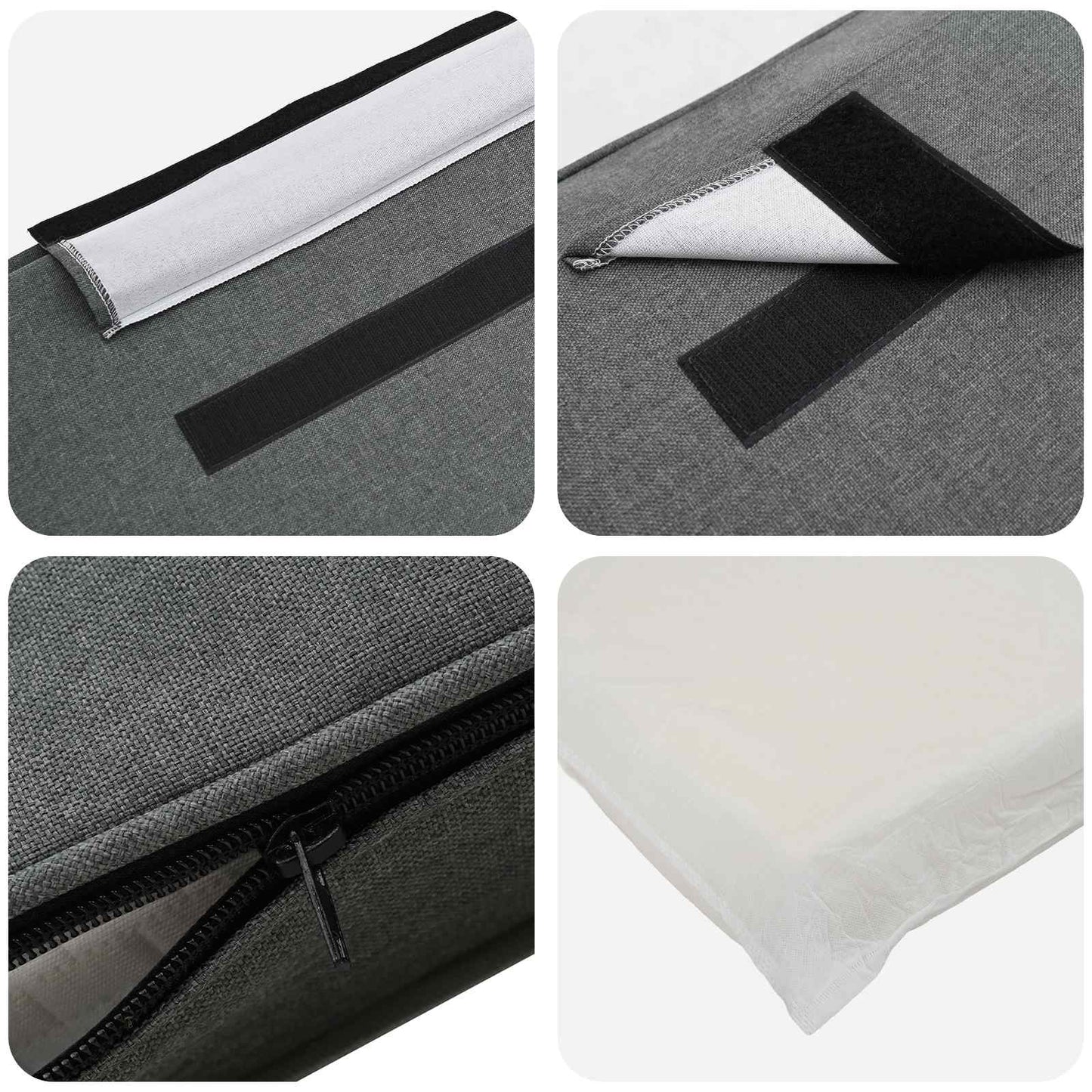 vidaXL Ταπετσαρισμένο κεφαλάρι Λευκό και Ανοιχτό Γκρι 120 cm