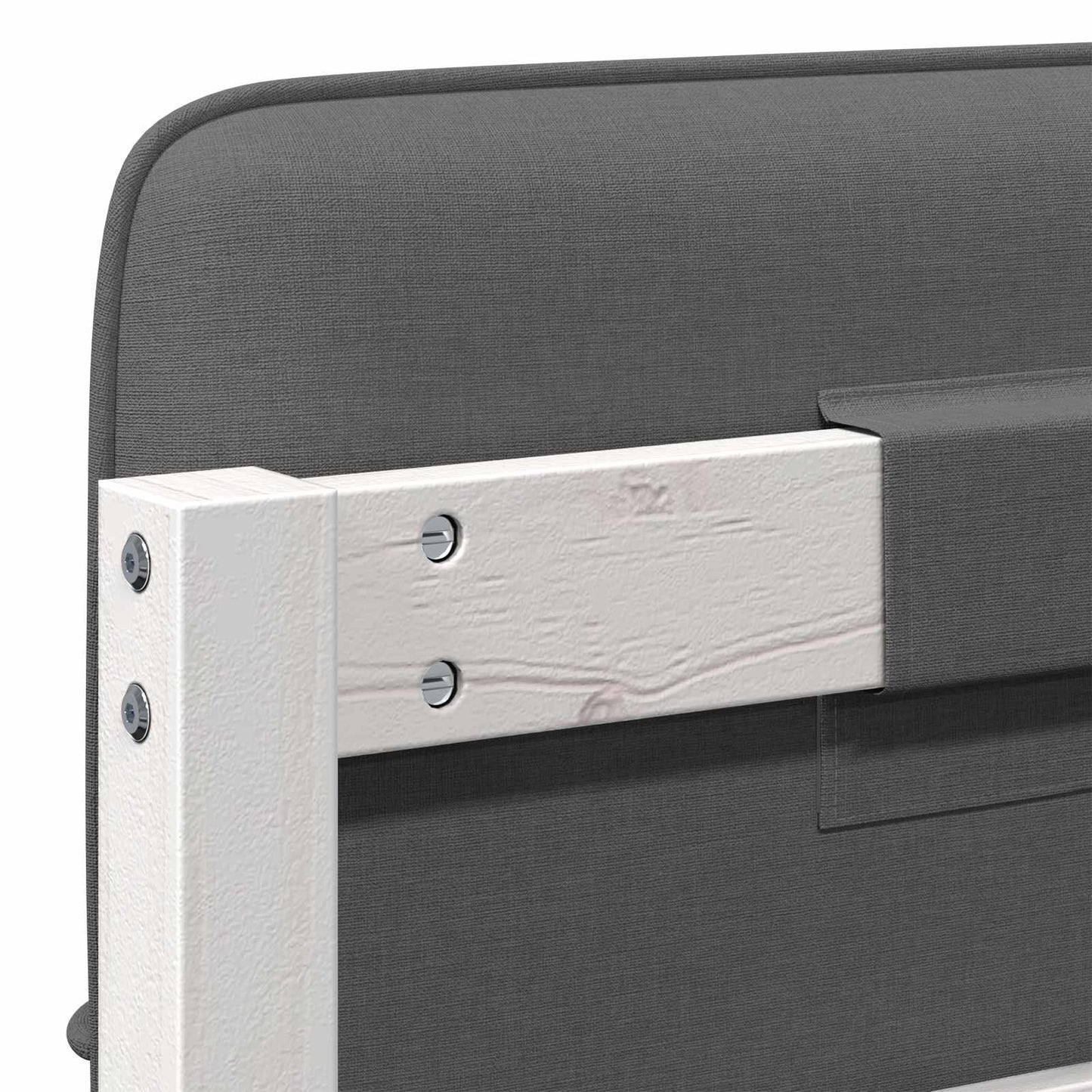 vidaXL Ταπετσαρισμένο κεφαλάρι Λευκό και Ανοιχτό Γκρι 100 cm