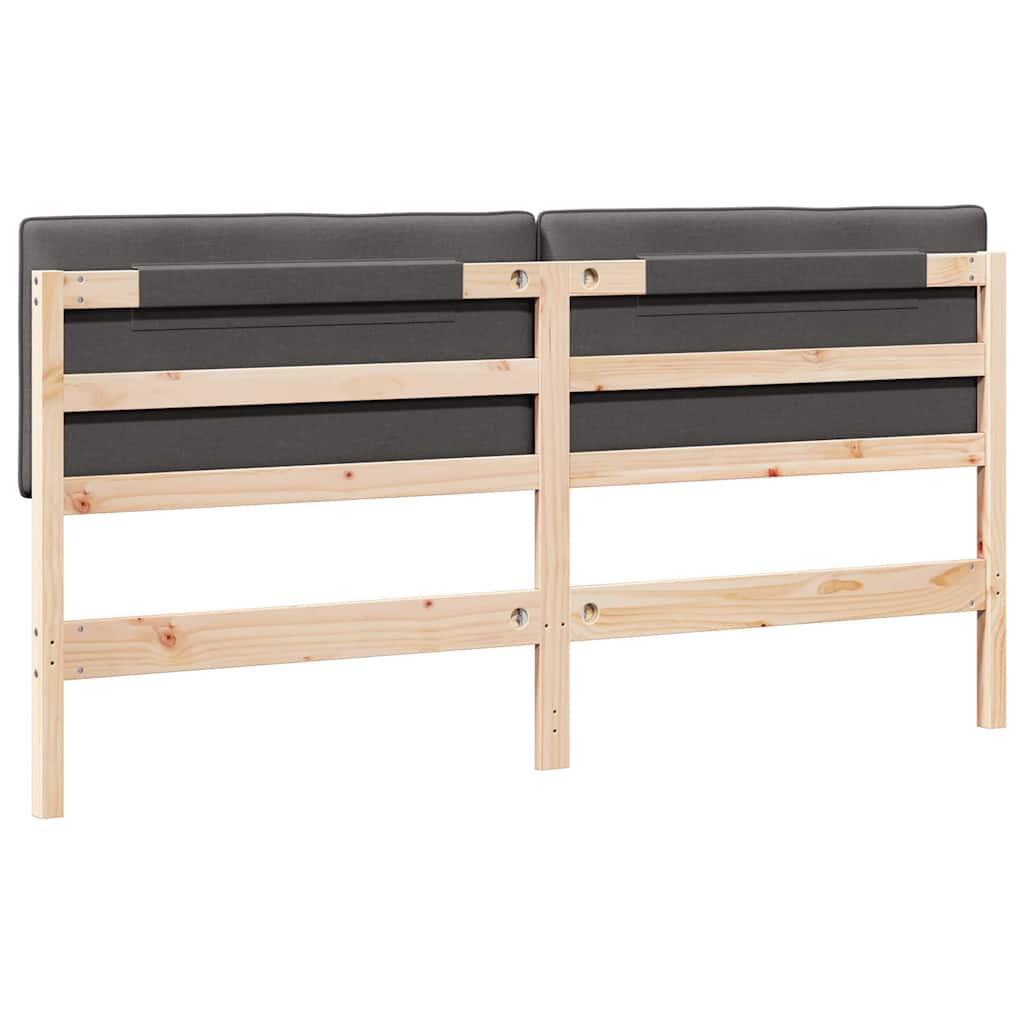 vidaXL Ταπετσαρισμένο κεφαλάρι με κεφαλάρι Καφέ και Σκούρο Γκρι 200 cm