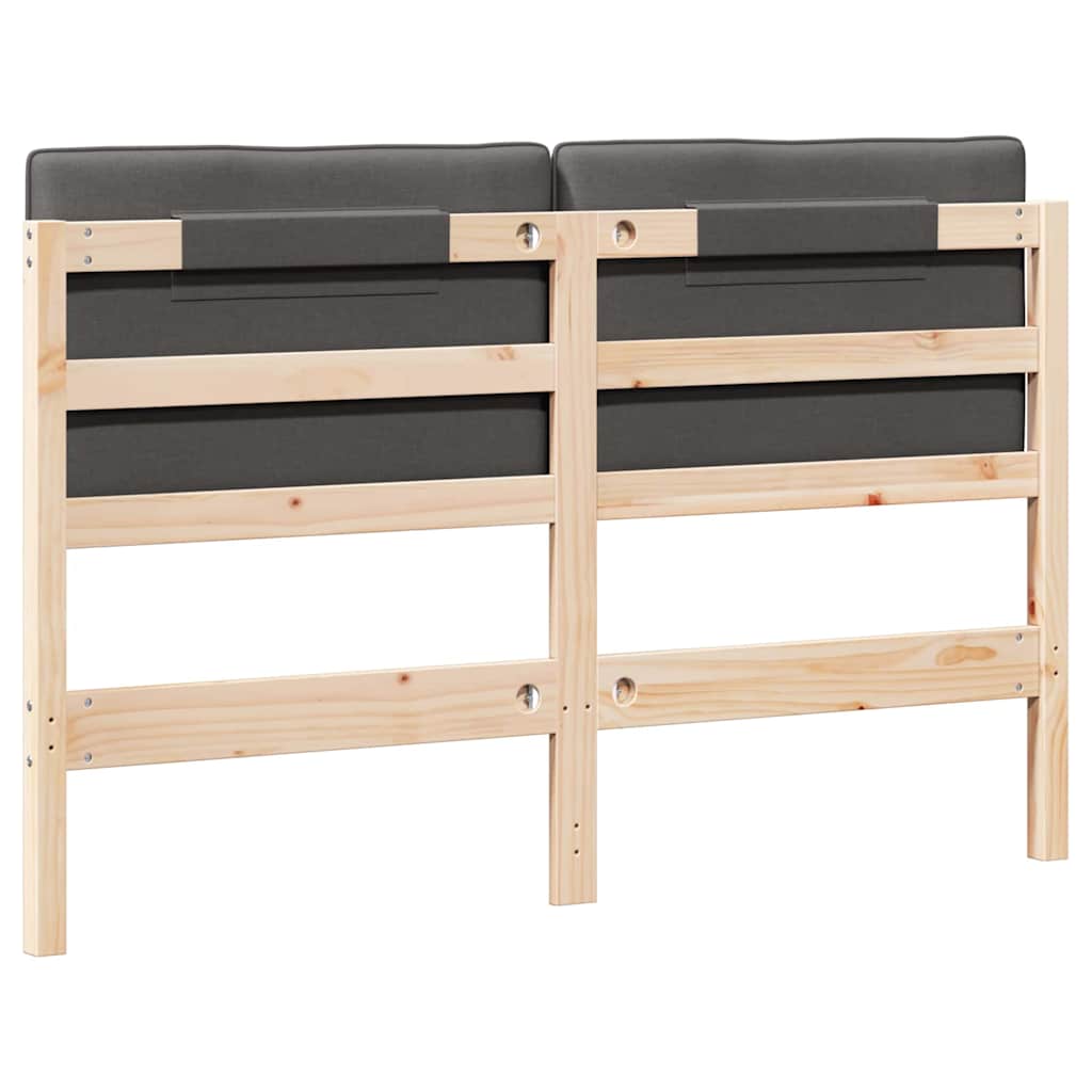 vidaXL Ταπετσαρισμένο κεφαλάρι με κεφαλάρι Καφέ και Σκούρο Γκρι 140 cm