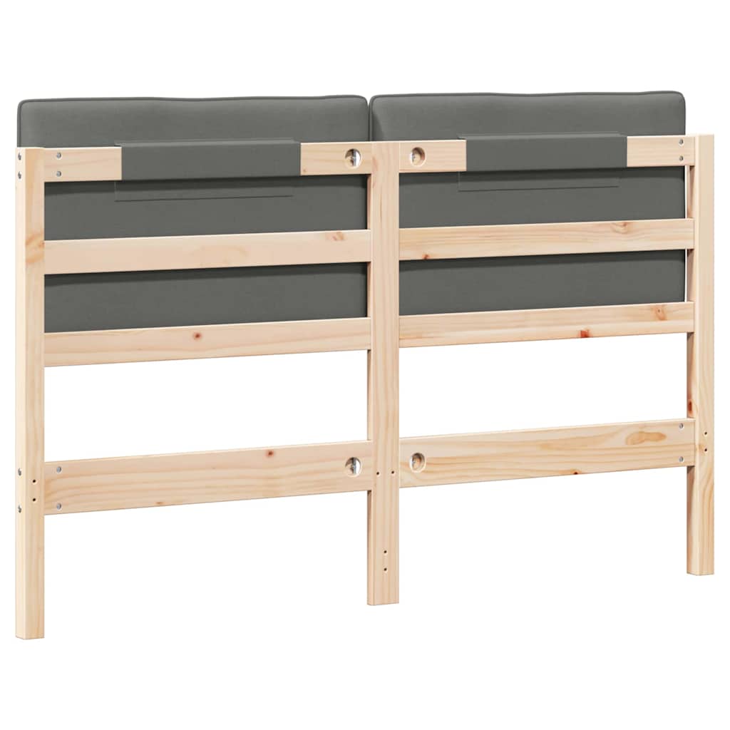 vidaXL Ταπετσαρισμένο κεφαλάρι Καφέ και Ανοιχτό Γκρι 135 cm