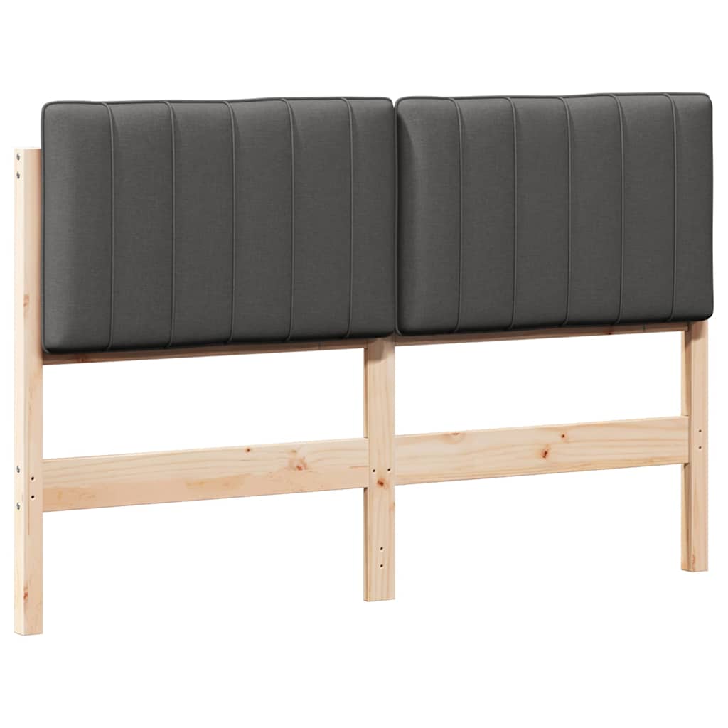 vidaXL Ταπετσαρισμένο κεφαλάρι με κεφαλάρι Καφέ και Σκούρο Γκρι 135 cm