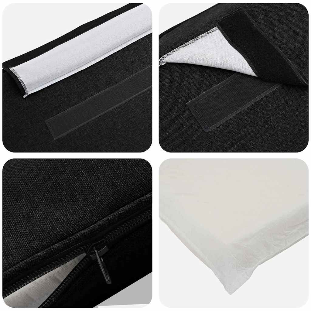 vidaXL Ταπετσαρισμένο κεφαλάρι με κεφαλάρι Καφέ και Μαύρο 135 cm