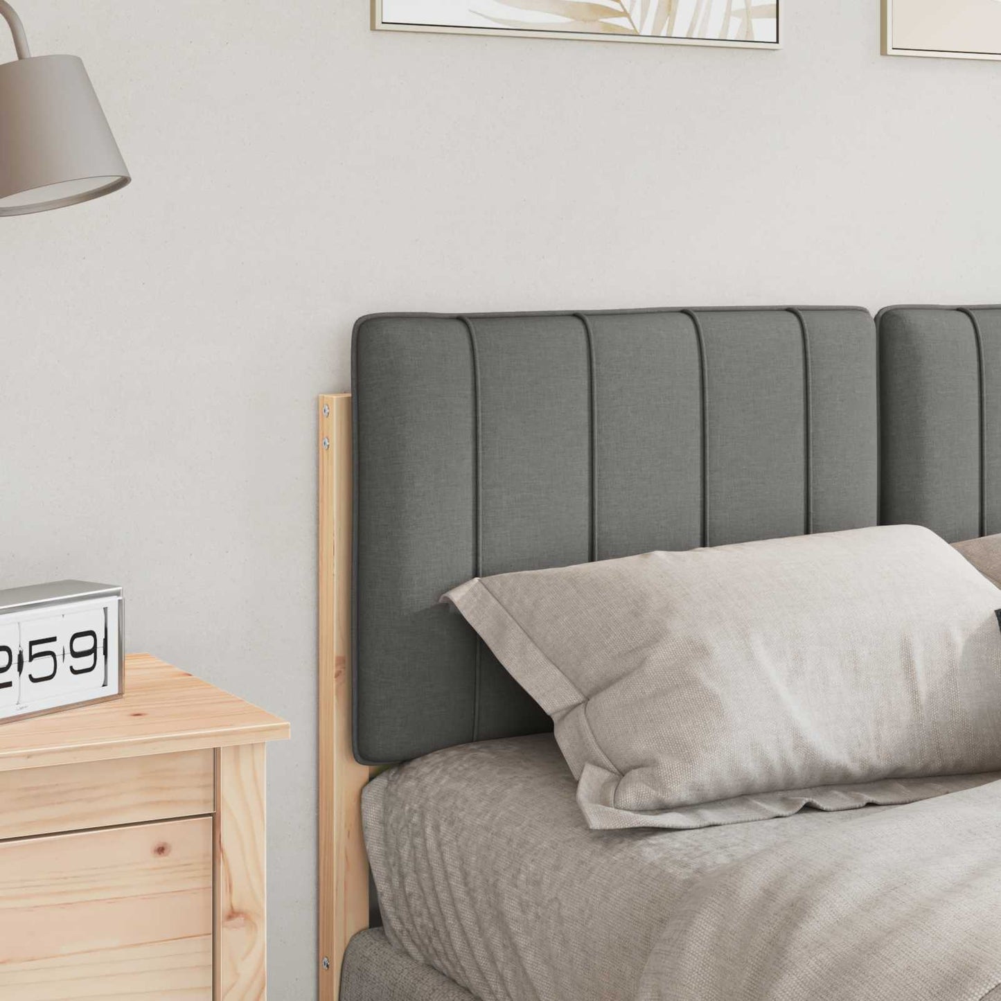 vidaXL Ταπετσαρισμένο κεφαλάρι Καφέ και Ανοιχτό Γκρι 120 cm