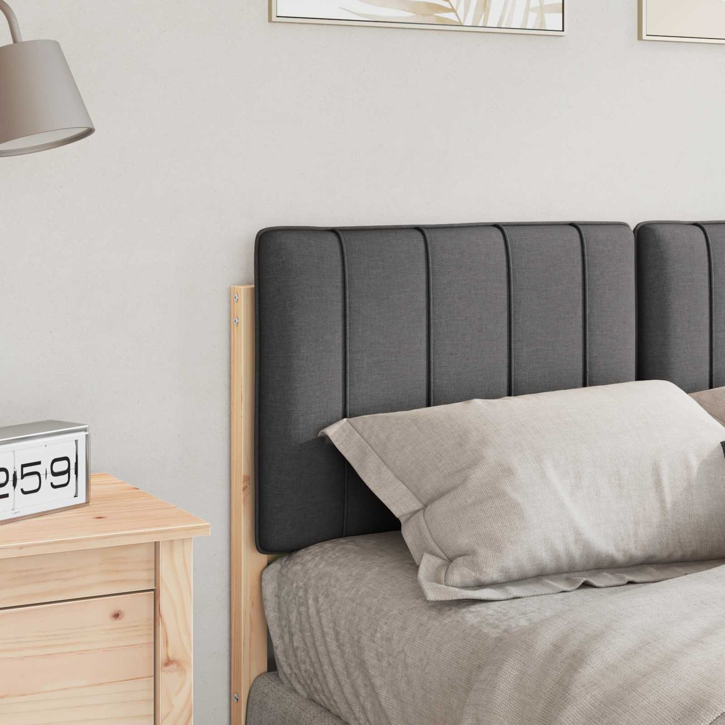 vidaXL Ταπετσαρισμένο κεφαλάρι με κεφαλάρι Καφέ και Σκούρο Γκρι 120 cm