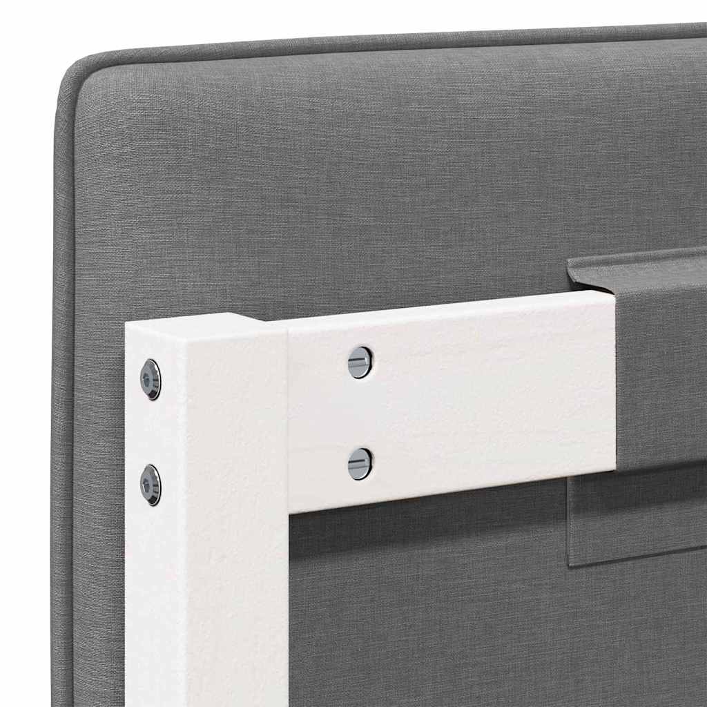 vidaXL Ταπετσαρισμένο κεφαλάρι Λευκό και Ανοιχτό Γκρι 90 cm