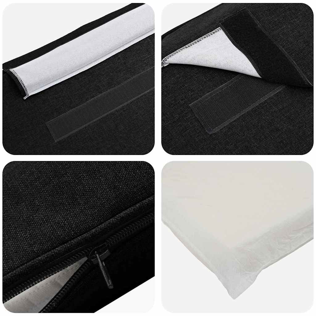 vidaXL Ταπετσαρισμένο κεφαλάρι με κεφαλάρι Καφέ και Μαύρο 80 cm