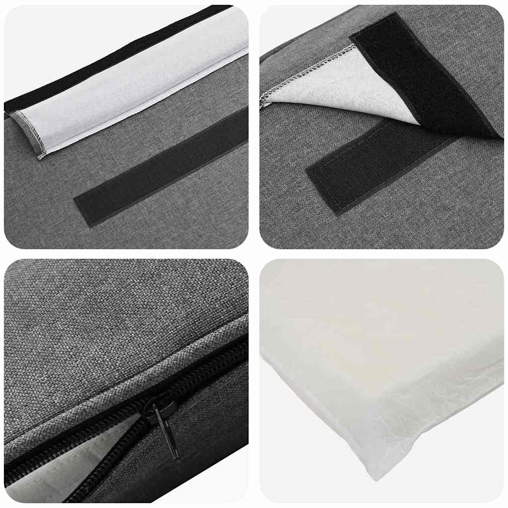 vidaXL Ταπετσαρισμένο κεφαλάρι Λευκό και Ανοιχτό Γκρι 80 cm