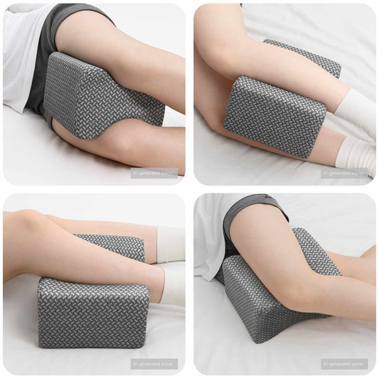 vidaXL Μαξιλάρι Γονάτου Μονόχρωμο Γκρι 26 x 21,5 x 15 εκ. Αφρός Μνήμης