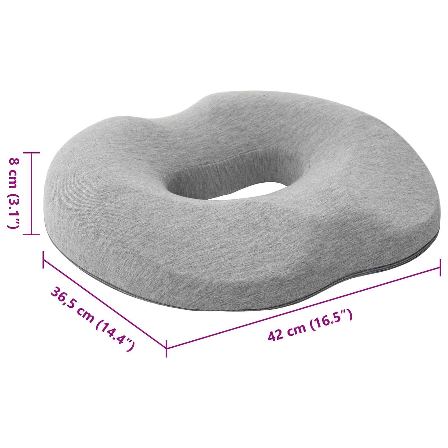 vidaXL Μαξιλάρια Καθίσματος Μονόχρωμο Ανοιχτό γκρι 42 x 36,5 x 8 εκ.