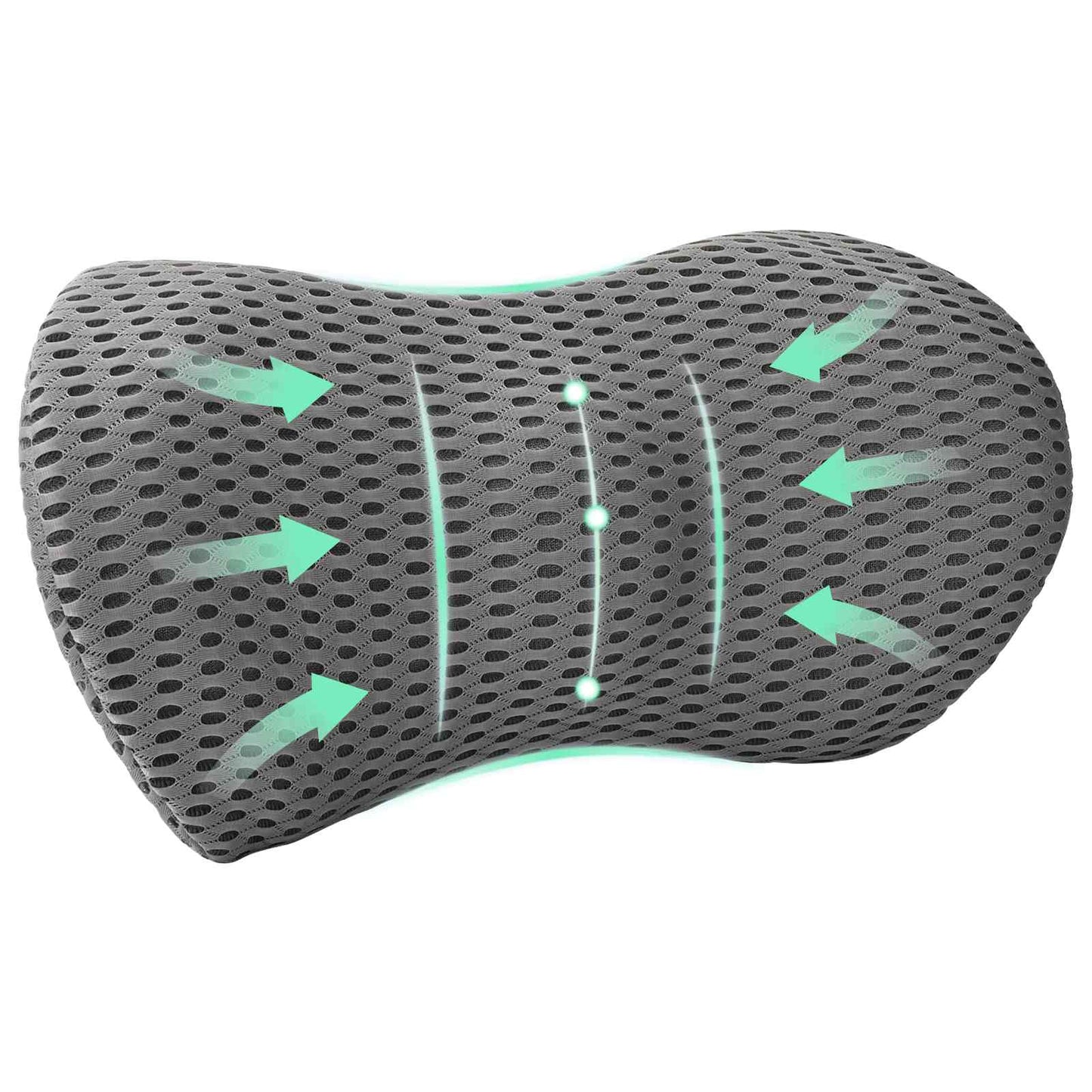 vidaXL Μαξιλάρι πλάτης Γκρι Αφρός Μνήμης 47,5 x 23 x 12 εκ
