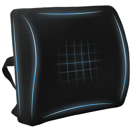vidaXL Μαξιλάρι πλάτης Μαύρο Αφρός Μνήμης 35,5 x 30 x 12 εκ.