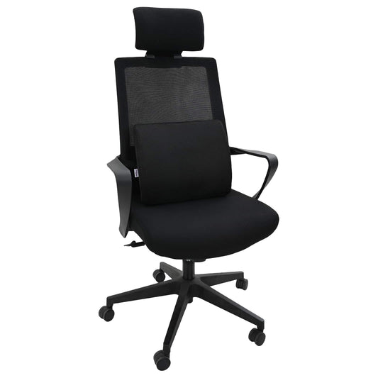vidaXL Μαξιλάρι πλάτης Μαύρο Αφρός Μνήμης 35,5 x 30 x 12 εκ.