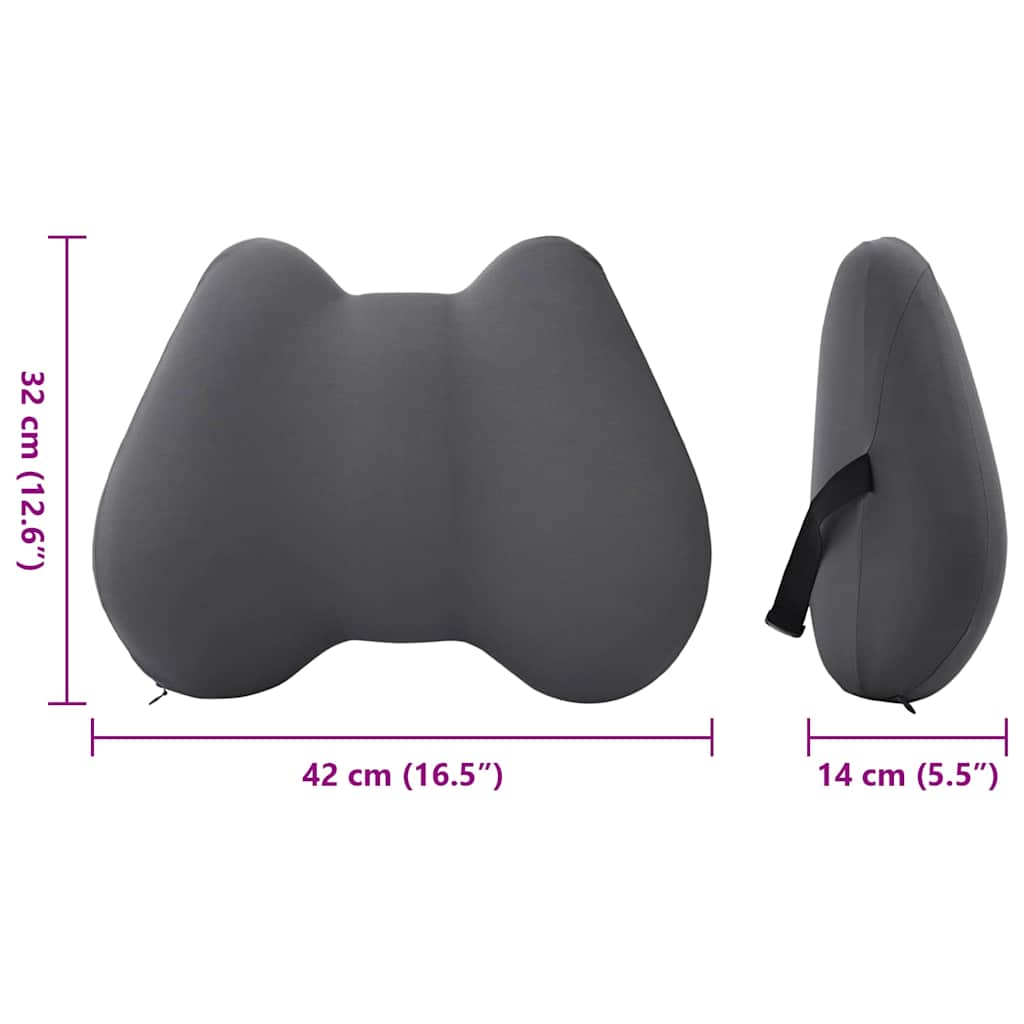 vidaXL Μαξιλάρι πλάτης Γκρι Αφρός Μνήμης 40 x 32 x 14 εκ