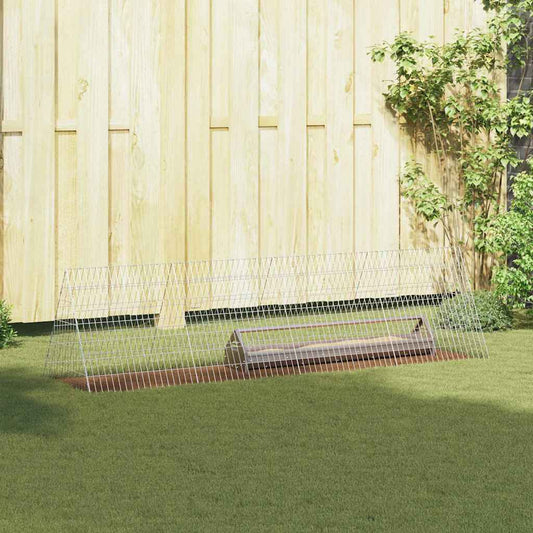 vidaXL Κλουβί για κότες Ασημί 215 x 55 x 55 εκ. Επικαλυμμένος Χάλυβας