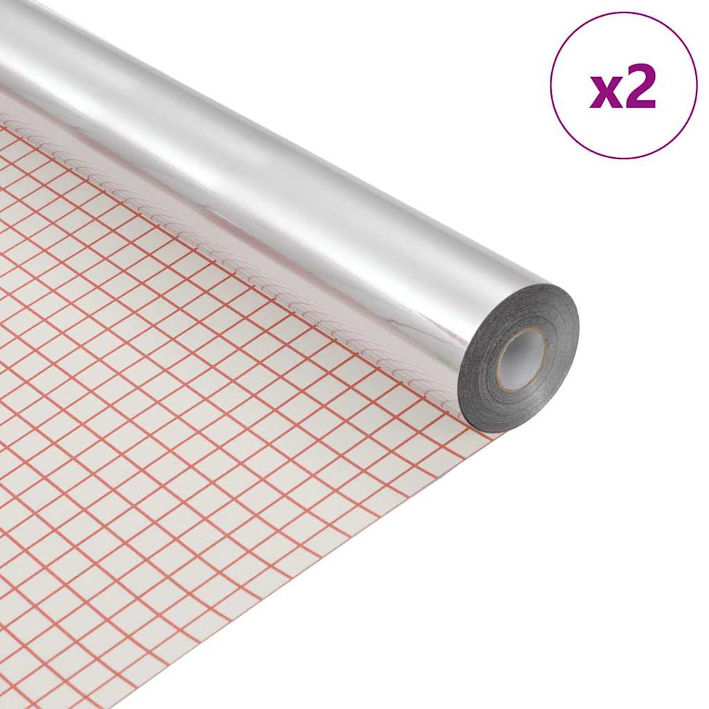 vidaXL Αυτοκόλλητη Ταινία Καθρέφτη 60 x 150 εκ 2 τεμ. Ασημί PET