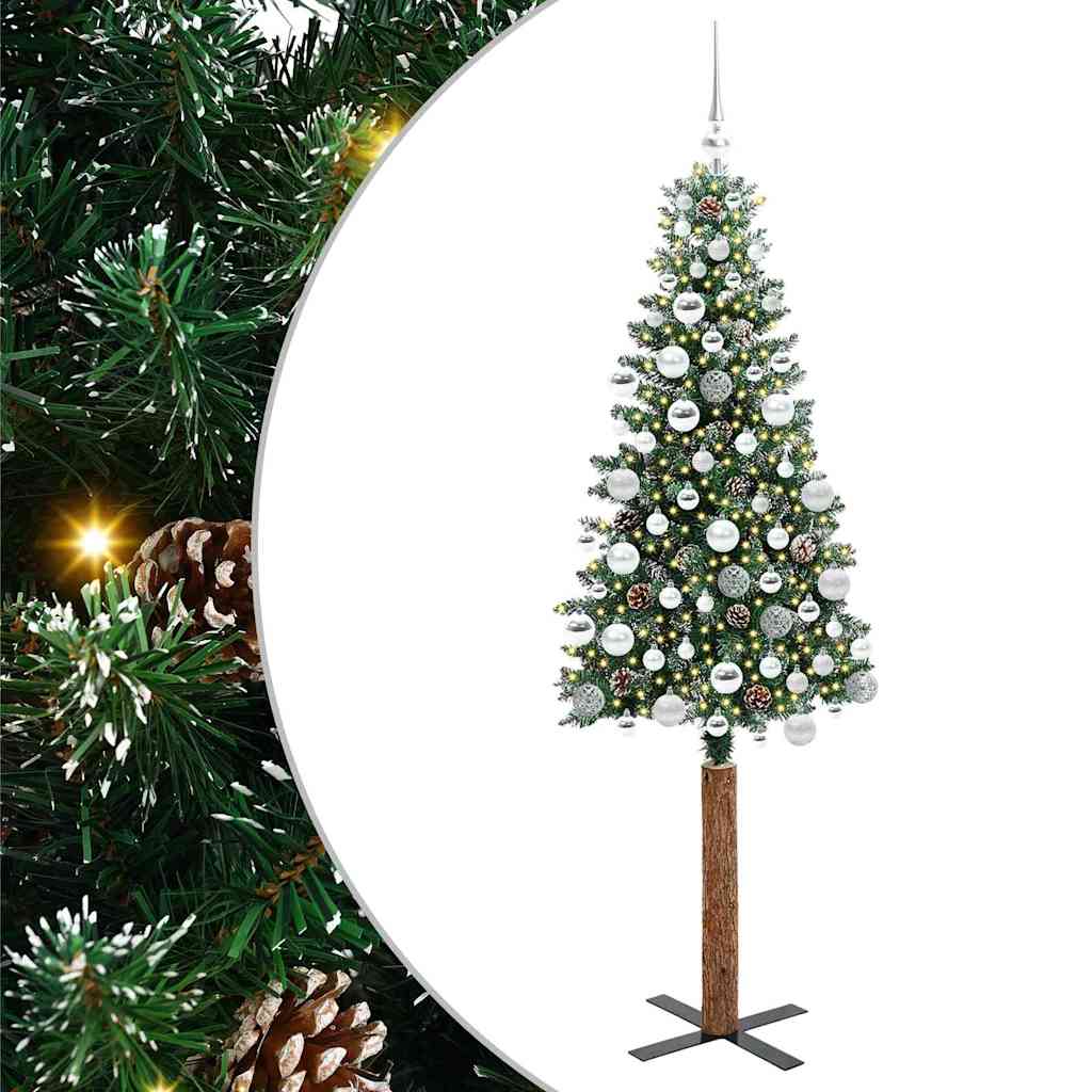 vidaXL Λεπτό Χριστουγεννιάτικο Δέντρο με 300 LED Πράσινο 180 cm