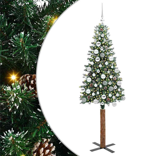 vidaXL Λεπτό Χριστουγεννιάτικο Δέντρο με 300 LED Πράσινο 180 cm