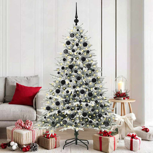 vidaXL Τεχνητό Χριστουγεννιάτικο Δέντρο με Φωτισμό και Σετ Μπαλών