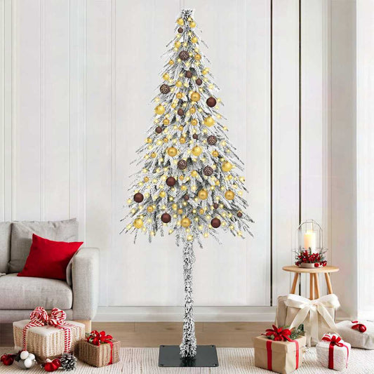 vidaXL Χριστουγεννιάτικο Δέντρο με 300 LED Λευκό 210 cm ΠΕ και Ατσάλι