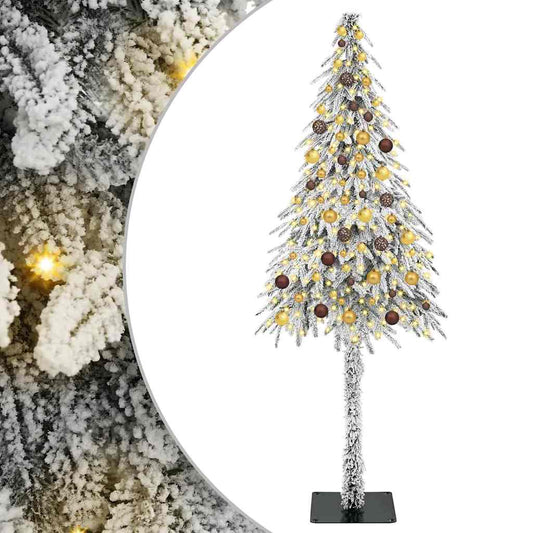 vidaXL Χριστουγεννιάτικο Δέντρο με 300 LED Λευκό 210 cm ΠΕ και Ατσάλι