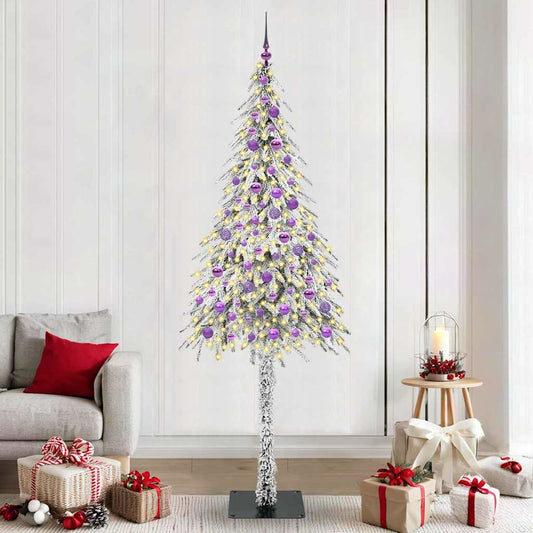 vidaXL Χριστουγεννιάτικο Δέντρο με 300 LED Λευκό 210 cm ΠΕ και Ατσάλι