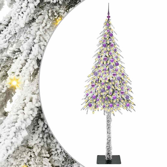 vidaXL Χριστουγεννιάτικο Δέντρο με 300 LED Λευκό 210 cm ΠΕ και Ατσάλι