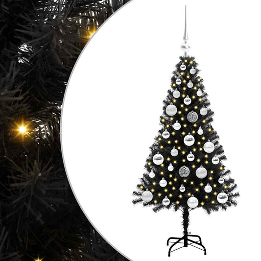 vidaXL Χριστουγεννιάτικο Δέντρο με 150 LED με βάση Μαύρο 120 cm PVC