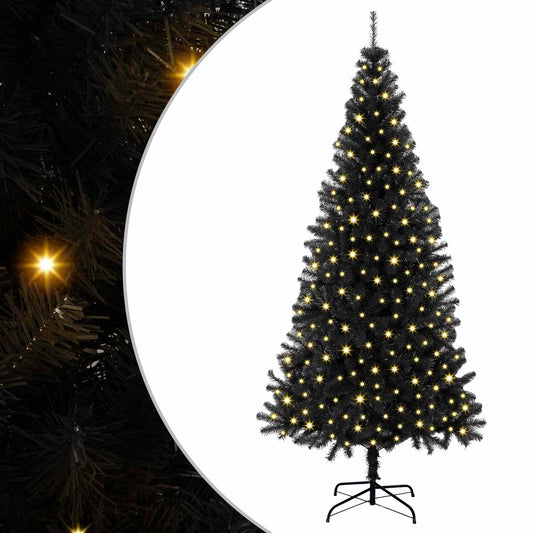 vidaXL Χριστουγεννιάτικο Δέντρο με 300 LED με βάση Μαύρο 180 cm PVC