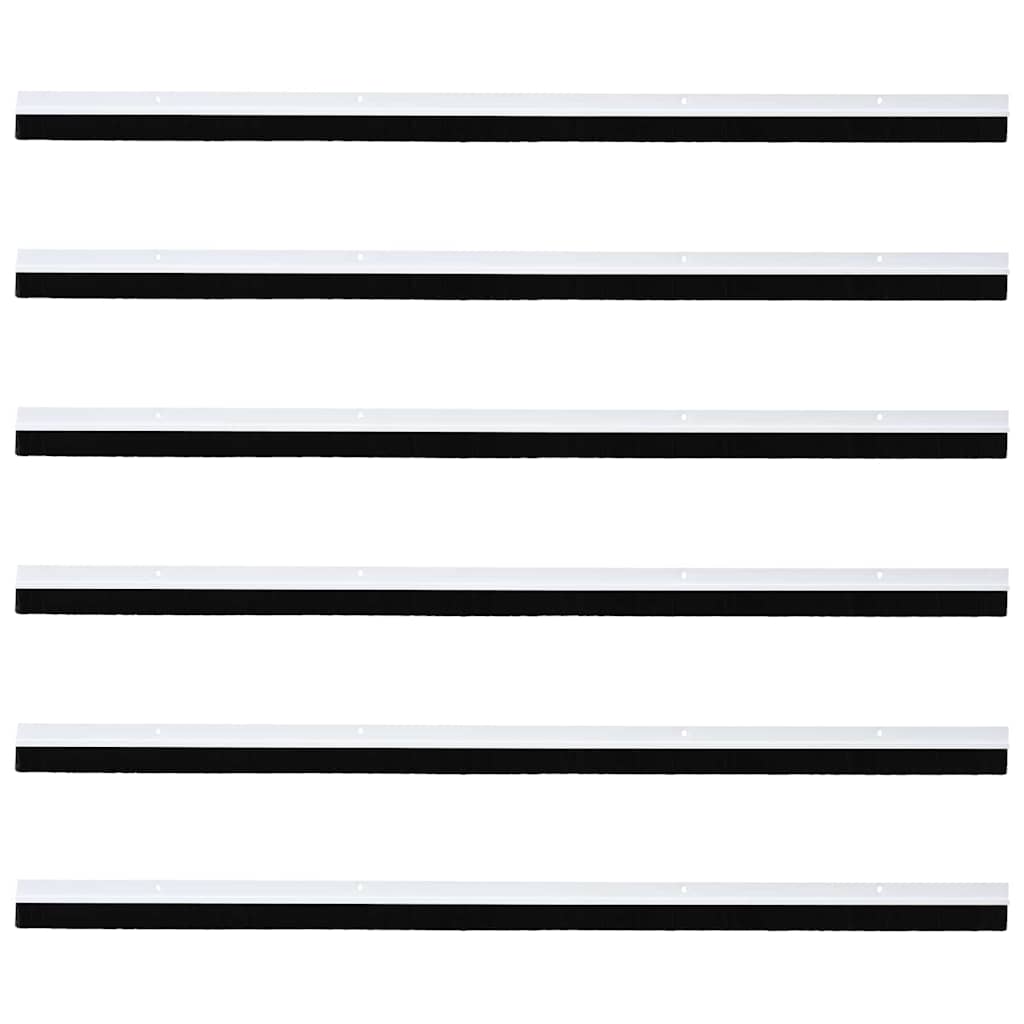 vidaXL Σφραγίδες πόρτας με βούρτσες που προσαρτώνται 6 pcs Λευκό