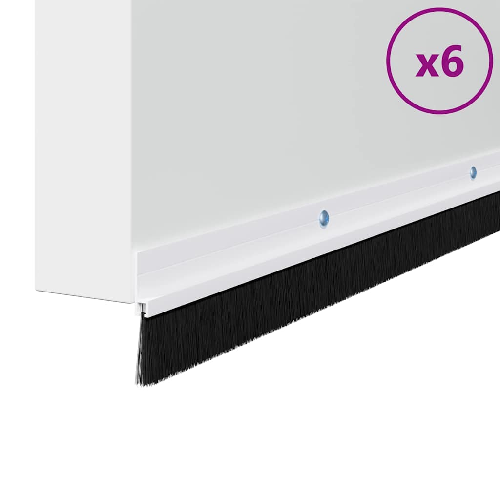 vidaXL Σφραγίδες πόρτας με βούρτσες που προσαρτώνται 6 pcs Λευκό