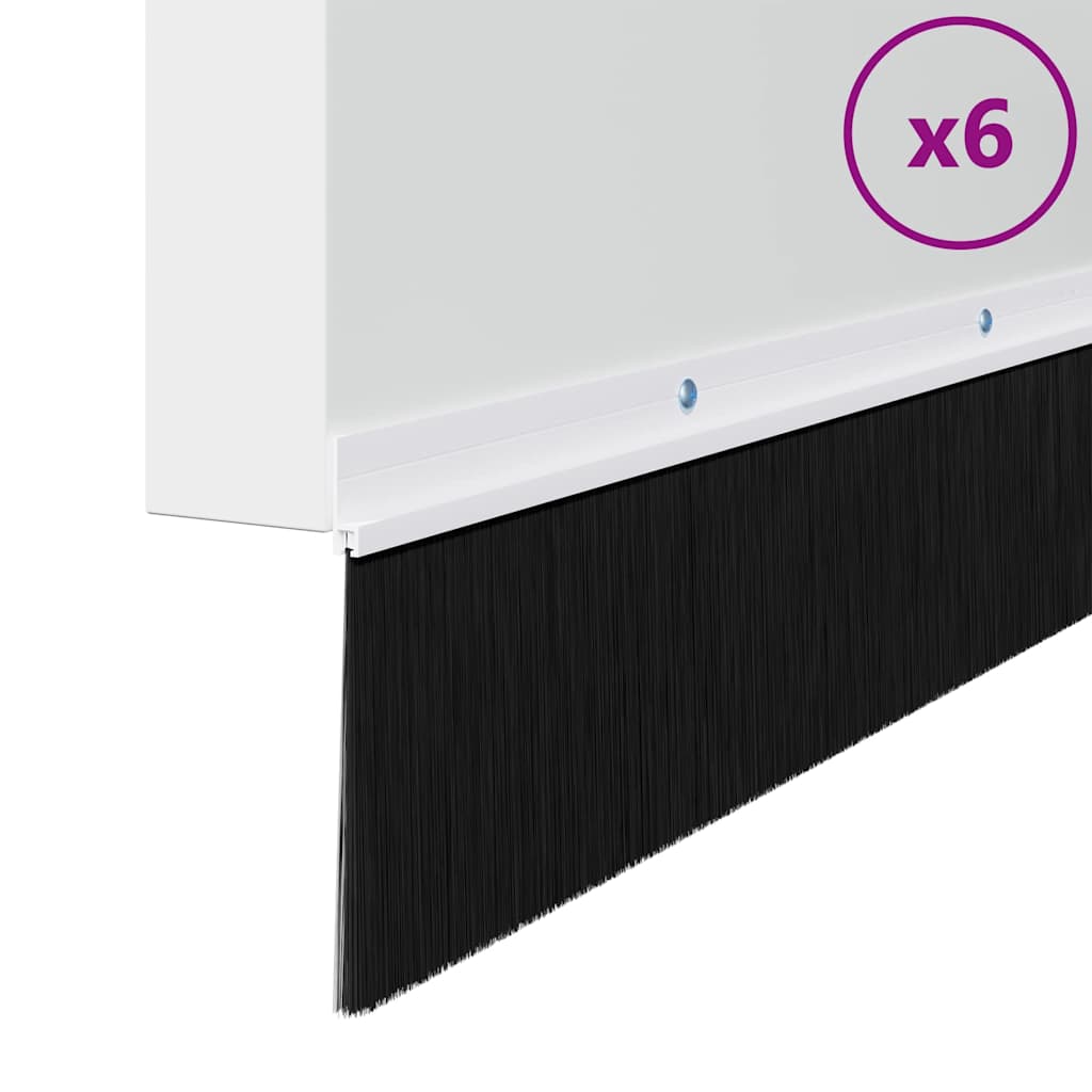 vidaXL Σφραγίδες πόρτας με βούρτσες που προσαρτώνται 6 pcs Λευκό