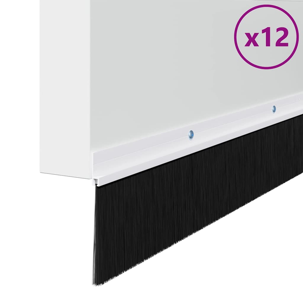 vidaXL Σφραγίδες πόρτας με βούρτσες που προσαρτώνται 12 pcs Λευκό