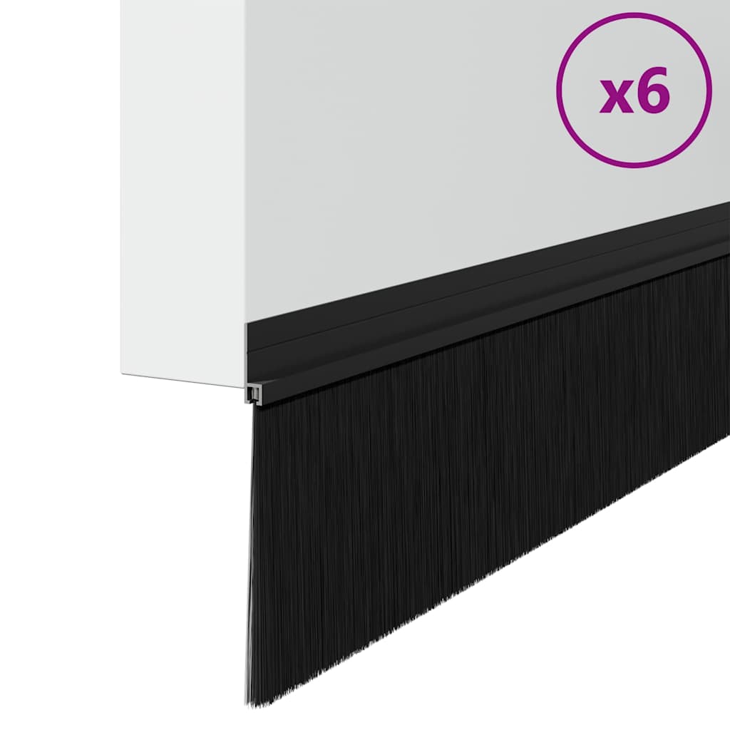 vidaXL Αυτοκόλλητες σφραγίδες πόρτας 6 pcs Μαύρο 100 cm