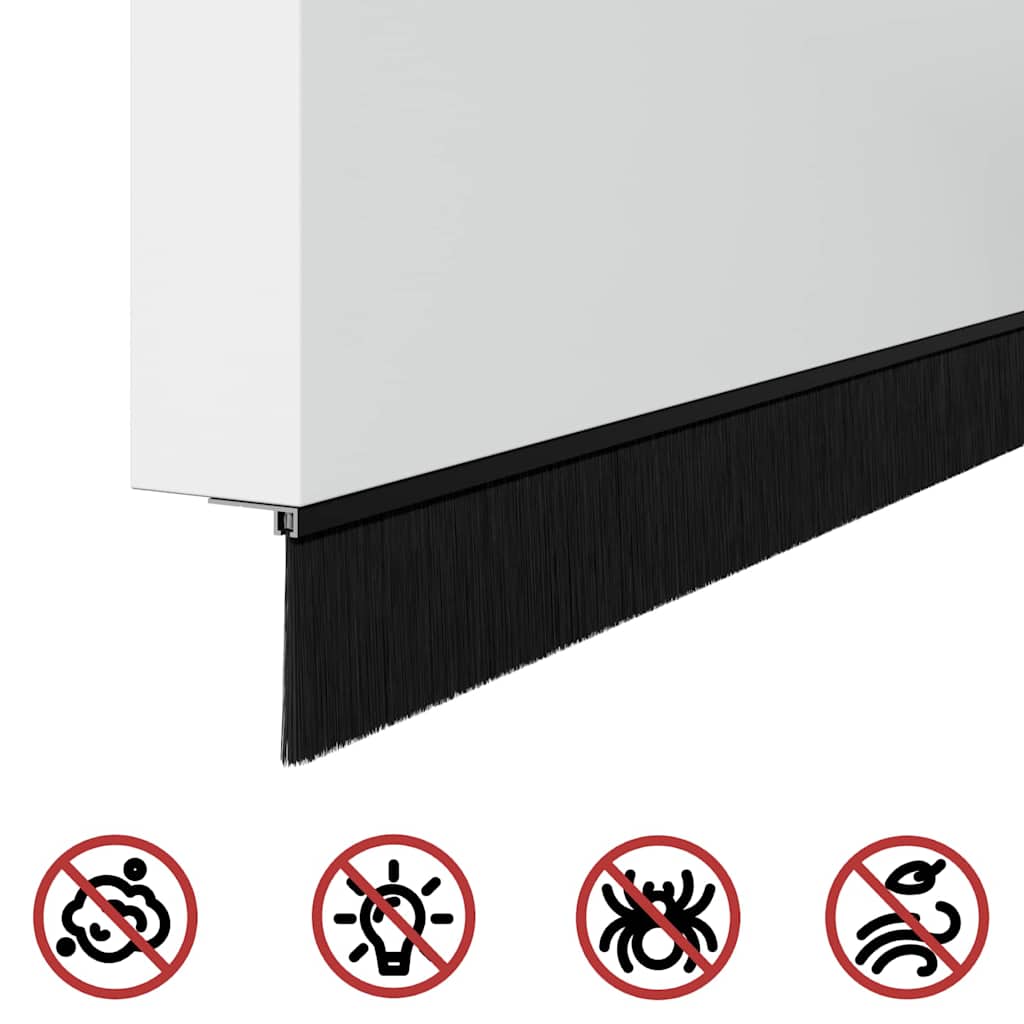 vidaXL Αυτοκόλλητες σφραγίδες πόρτας 2 pcs Μαύρο 100 cm